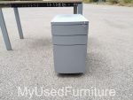 Office Rectangular Desk w/ Cable Hole + Lockable Mobile Drawer Pedestal Cabinet - Image 9