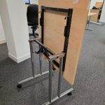 Flip Top Folding Table on Wheels – MFC Top Mobile Desk 75cm - Office Workstation