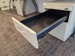 Wave Office Desk Right Hand Workstation + Lockable Mobile Pedestal Cabinet - Image 6