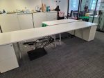 Office Bench Ergonomic Desk White Free Standing + Mobile Lockable Pedestal - Image 13