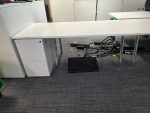 Office Bench Ergonomic Desk White Free Standing + Mobile Lockable Pedestal - Image 15