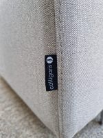 Calligaris Reception Grey Sofa Chrome Legs - Fabric and Feather Cushions - Image 14