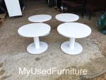 Senator White Circular Coffee Table – Round Office Reception Lounge Furniture - Image 2