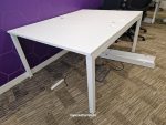 Bene 4 Person Bench Desk White 160cm Deep Cable Tray + 2 Pedestals + Power USB - Image 3