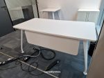 White Office Desk with Cable Management and Modesty Panel + Lockable Pedestal - Image 15