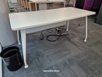 White Office Desk with Cable Management and Modesty Panel + Lockable Pedestal - Image 16