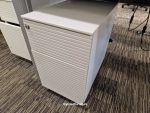 White Office Desk with Cable Management and Modesty Panel + Lockable Pedestal - Image 20