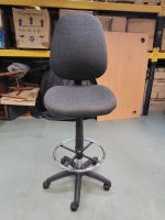 Used Draughtsman Ergonomic Chair High Back With Adjustable Foot Ring - Grey