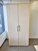 Wooden 2 Doors Office Storage Cupboard Lockable Cabinet Adjustable Shelves