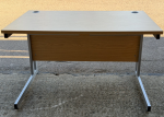 Office Desk Wooden Top with Modesty Panel and Cable Ports - 120cm Workstation