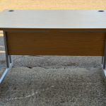 Office Desk Wooden Top with Modesty Panel and Cable Ports - 120cm Workstation