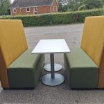 Booth Seating Office Sofa 4-Person Reception High Yellow Back Green Seat Unit