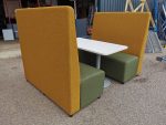 Booth Seating Office Sofa 4-Person Reception High Yellow Back Green Seat Unit - Image 2