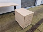 Office Wood Desk with Cable Management 160cm + Lockable Mobile 3 Drawer Pedestal - Image 7