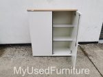 Storage Office Cupboard Lockable with Double Doors and 2 Adjustable Shelves
