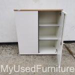 Storage Office Cupboard Lockable with Double Doors and 2 Adjustable Shelves