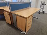 Maple Wood Effect Office Desk Cable Management - Free Pedestal Cabinet - 160cm - Image 5