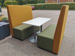 Booth Seating Office Sofa 4-Person Reception High Yellow Back Green Seat Unit - Image 8