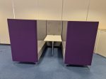 Techo Office Reception Sofa Booth - 4 Person High Back and Privacy Panels