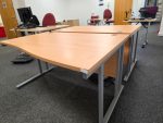 Right-Hand Office Wave Wooden Desk – 140cm - Mobile Lockable Pedestal Available - Image 3