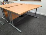 Right-Hand Office Wave Wooden Desk – 140cm - Mobile Lockable Pedestal Available - Image 4