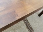 Used Solid Wood Dining Table. Rectangular Glass Detail - Image 7