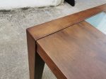 Used Solid Wood Dining Table. Rectangular Glass Detail - Image 11