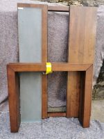 Used Solid Wood Dining Table. Rectangular Glass Detail - Image 21