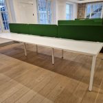 Narbutas 6-Person Bench Desk White 3600mm – Collaborative Office Workbench