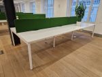 Narbutas 6-Person Bench Desk White 3600mm – Collaborative Office Workbench - Image 2