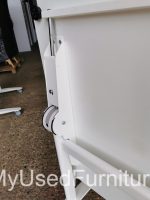 Flip Top Folding Table on Wheels – White Mobile Desk 80cm - Office Workstation - Image 2