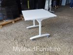 Flip Top Folding Table on Wheels – White Mobile Desk 80cm - Office Workstation - Image 5