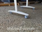 Flip Top Folding Table on Wheels – White Mobile Desk 80cm - Office Workstation - Image 7