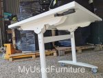 Flip Top Folding Table on Wheels – White Mobile Desk 80cm - Office Workstation - Image 8