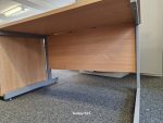 Office Wooden Desk with Cable Ports and Extended Lockable Pedestal Cabinet - Image 3