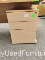 Office Wood Desk with Cable Management 160cm + Lockable Mobile Pedestal Cabinet - Image 3