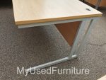 Office Wood Desk with Cable Management 160cm + Lockable Mobile Pedestal Cabinet - Image 15