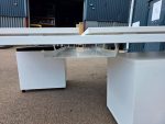 Used 2-Person Bench Desk 1400mm White with Cable Tray & Screen – UK Delivery - Image 13