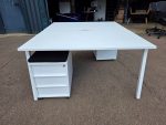 Used 2-Person Bench Desk 1400mm White with Cable Tray & Screen – UK Delivery - Image 15