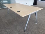 Modern Office Desk with Cable Tray  – Maple Table Rectangular 200cm Workstation