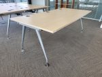 Modern Office Desk with Cable Tray  – Maple Table Rectangular 200cm Workstation - Image 3