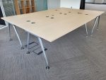 Modern Office Desk with Cable Tray  – Maple Table Rectangular 200cm Workstation - Image 8