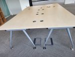 Modern Office Desk with Cable Tray  – Maple Table Rectangular 200cm Workstation - Image 9