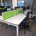 2 Person Bench Desk Double Workstation Cable Tray Screen Dismantled - 140cm