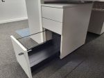 Senator Office Desk Set + 6 Lockable Mobile Pedestals +  2 Double Door Cupboards - Image 6