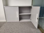 Senator Office Desk Set + 6 Lockable Mobile Pedestals +  2 Double Door Cupboards - Image 12