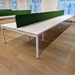 Used Narbutas 8-Person Bench Office Desk – Front-to-Front Compact Workstation