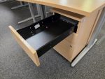 L Shape Office Desk Corner Wooden Workstation + Lockable 3 Drawer Pedestal - Image 10