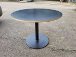 Used Black Round Meeting Table – 100cm Office Café Breakout Table – UK Delivery