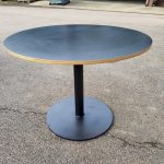Used Black Round Meeting Table – 100cm Office Café Breakout Table – UK Delivery